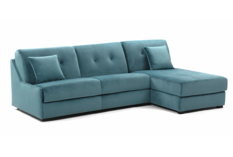 Small Place Premium, canapé d'angle convertible, velours                                                                        turquoise                                                                        