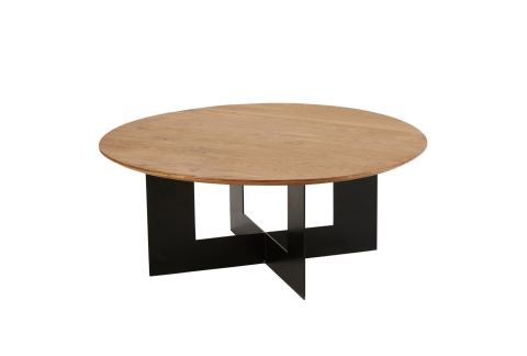 Table basse Tambo 90 cm en pin et métal                                    bois