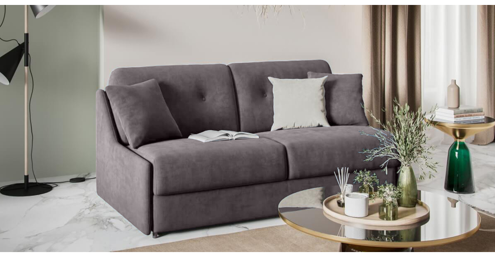 Small Place Premium, canapé convertible, velours - 6973